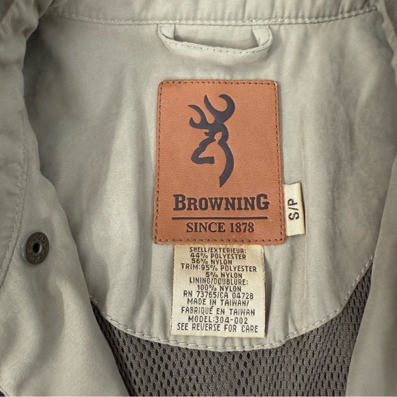 Men’s Vintage Browning Reactar Mesh Lined Shooting Jacket Double Zipper Small - Picture 16 of 17
